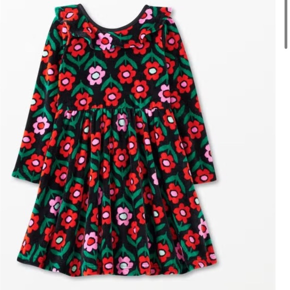 Sz12 Hanna Andersson Print Velour Super Soft Skater Dress - Picture 8 of 9